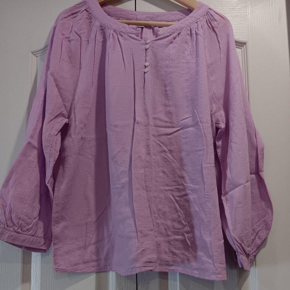 Pre-owned Old Navy Peasant Shirt Size Large Light Purple